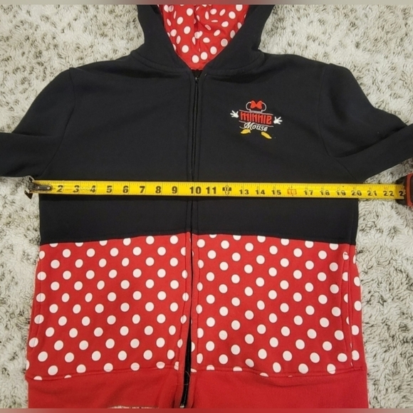 Disney Sz XL I Am Minnie Mouse Kids ZIP Up Hoodie W/Mouse Ears & Bow Sweatshirt - Picture 4 of 11